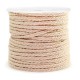 Macramé bead cord braided 2mm Gold-light pink